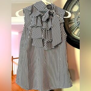 Banana Republic blouse, sleeveless, black-and-white striped extra small
